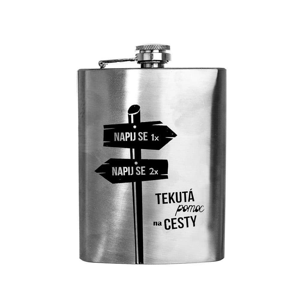 Kapesní placatka Tekutá pomoc na cesty