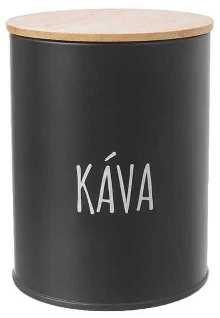Orion Dóza na kávu, plechová, čierna, s bambusovým vekom, 0,8 l, KÁVA - odporúčanie od Chytrej dárek (6 €)