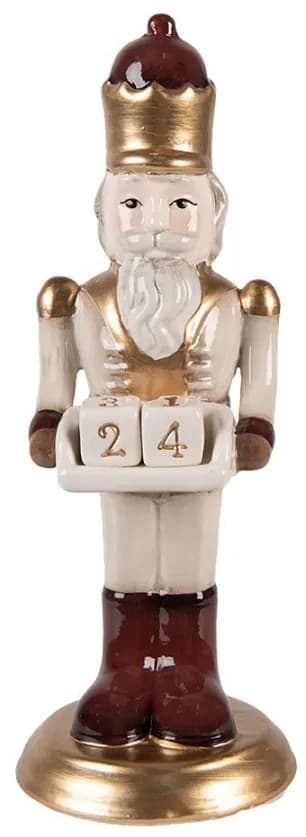 Béžový keramický adventný kalendár Luskáčik - 10*10*27 cm - odporúčanie od Chytrej dárek (23 €)